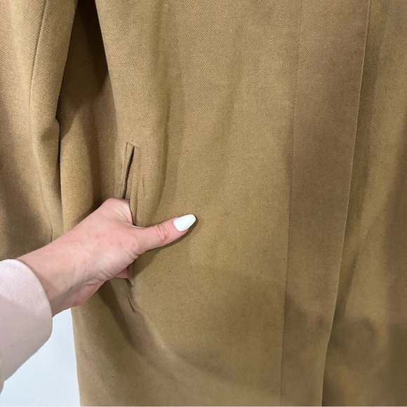 Vintage Harve Bernard Wool Peacoat Tan Button Down Women’s Size Medium - Picture 2 of 6